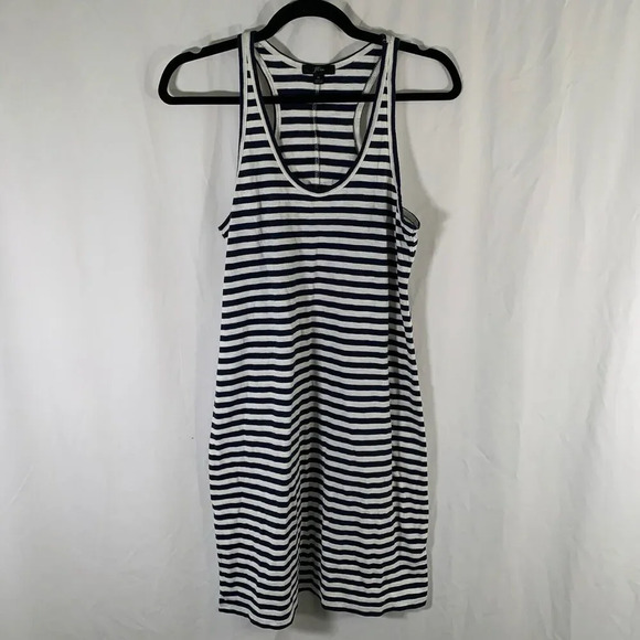 J. Crew Dresses & Skirts - J. Crew Dress Women's Medium Black White Striped Sleeveless Round Neck